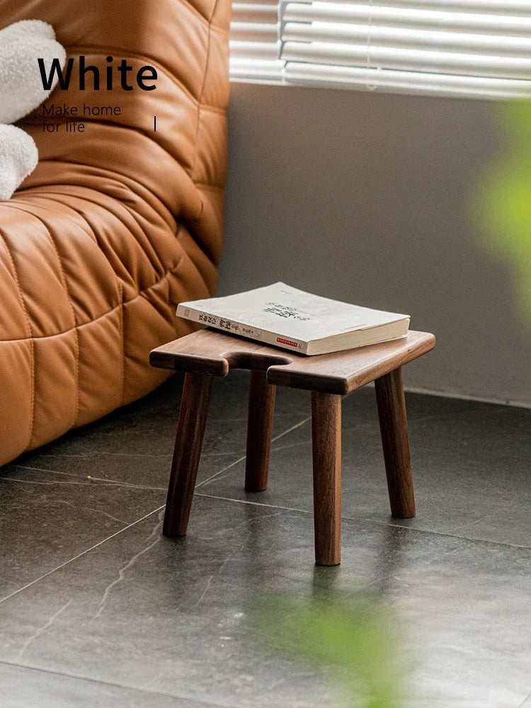 Solid Black Walnut Low Stool