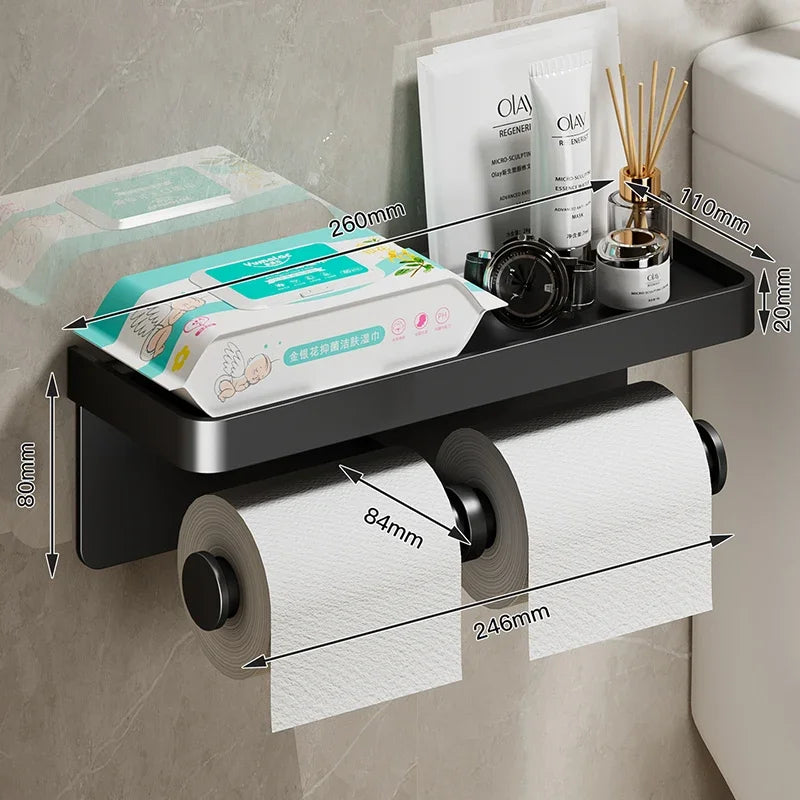 Luxury Black & Gold Toilet Paper Rack