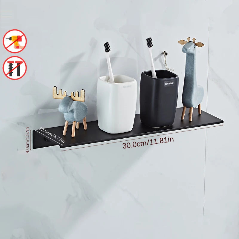 Black Space Aluminium Wall Shelf