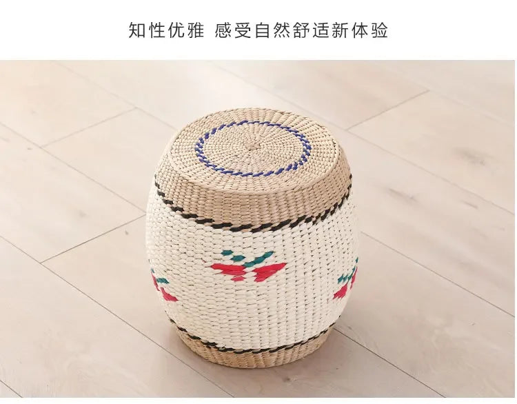 Tight Weave Sofa Seat Sturdy Sitting Stool Pine Shoe Changing Bench High Load-bearing Small Stools Suitable for Living Room