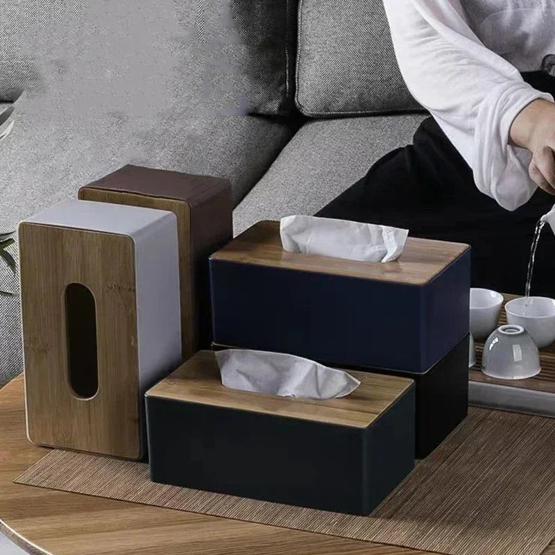 Wood & Bamboo Tissue Box