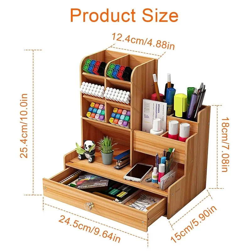 Wooden Desk Organiser
