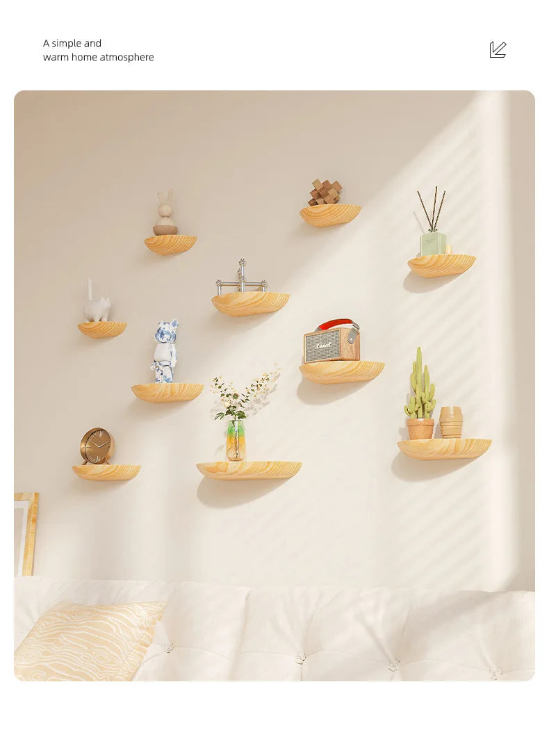 Wall-Mounted Wooden Shelf