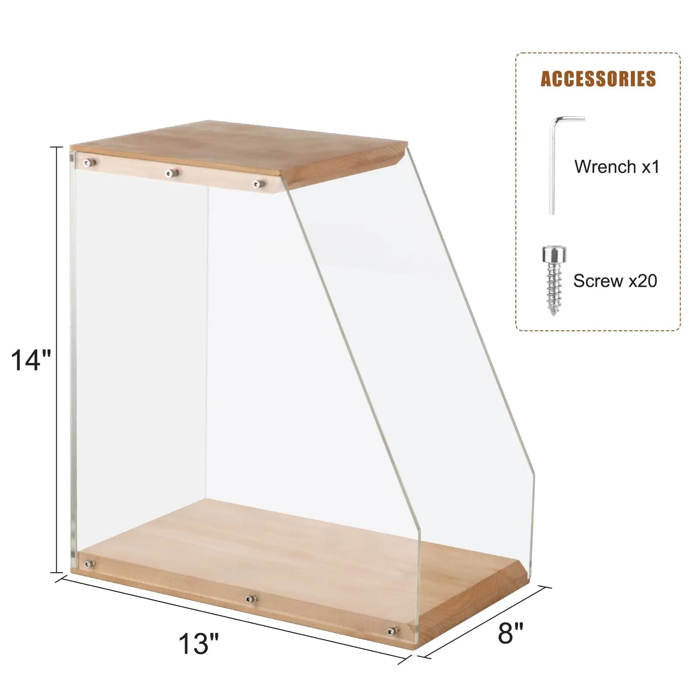 Vinyl Record Storage, Vinyl Record Album Holder, Box Case Crate, Desktop Acrylic & Wooden LP Record Crate, Holds to 40+ Records