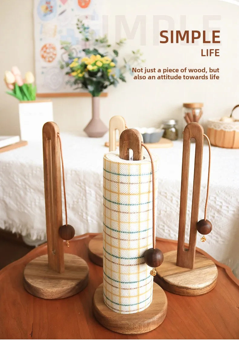 Solid Wood Paper Towel Holder