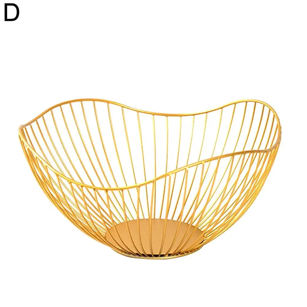 Iron Fruit Basket Fruit Container Bowl Home Creative Drain Display Basket Table Bread Snacks Tray Storage Snacks P2I4