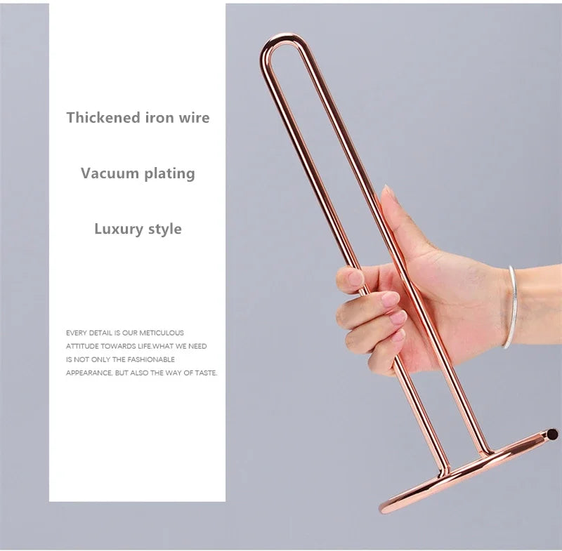 Stainless Steel Kitchen Roll Paper Towel Holder Bathroom Tissue Stand Dining Table Vertical Napkins Rack Kitchen Storage Shelf