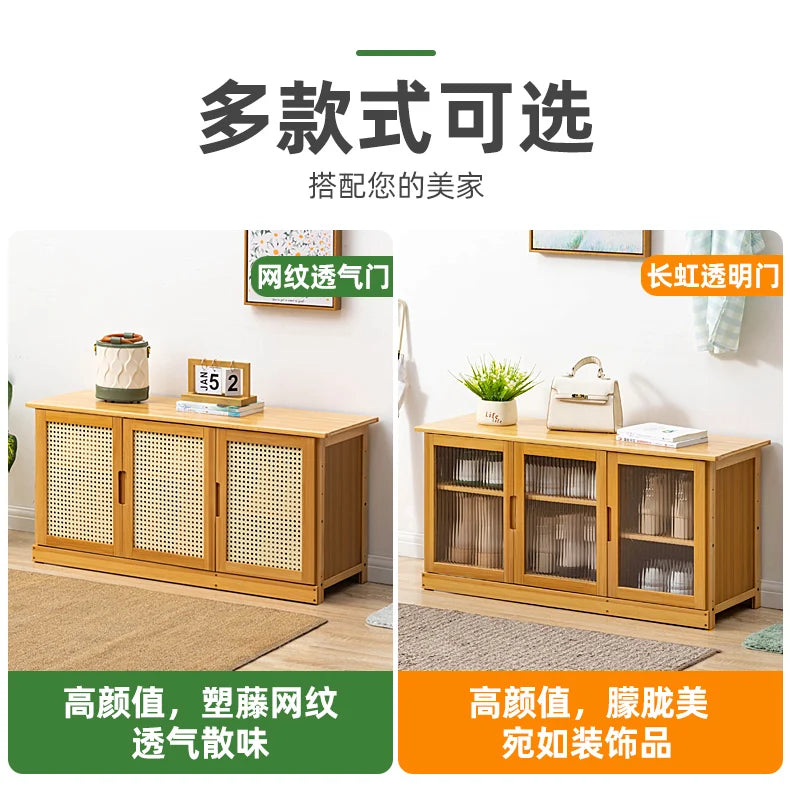 Home Entryway Shoe Bench Sit and Store Shoe Cabinet Breathable Dust-Proof Shoe Organizer Long Bench Shoe Rack for Doorway