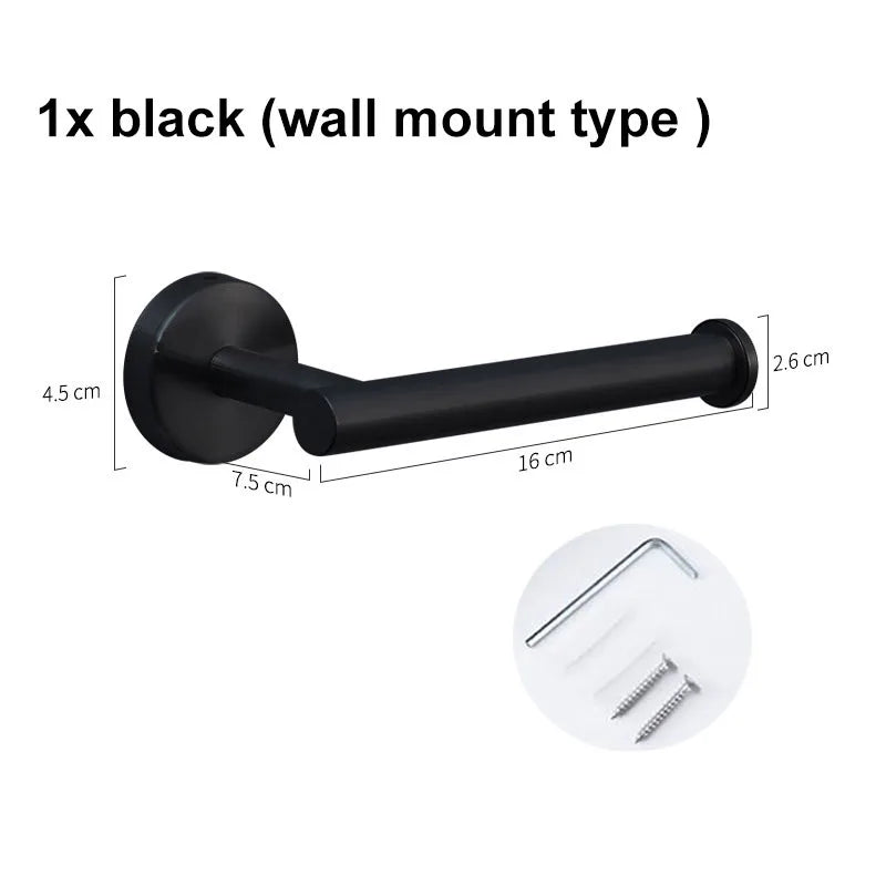 Punch-Free Stainless Steel Toilet Paper Holder