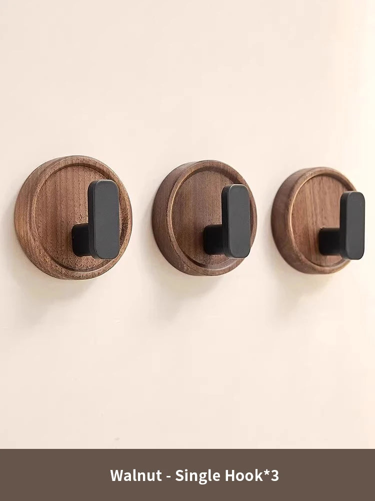 Walnut Wood Wall Coat Rack