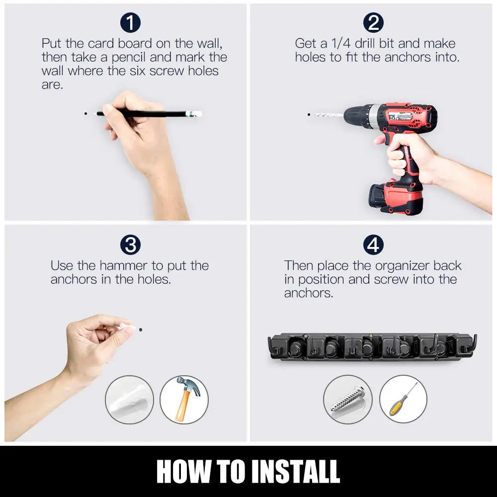 Multi-Functional Wall Mop & Broom Holder