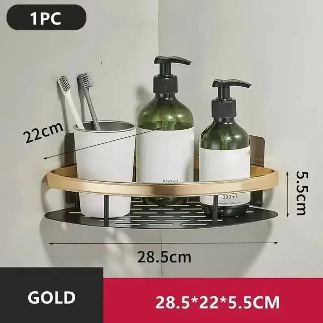 Bathroom & Kitchen Organizer – No-Drill 2-Tier Wall Shelf