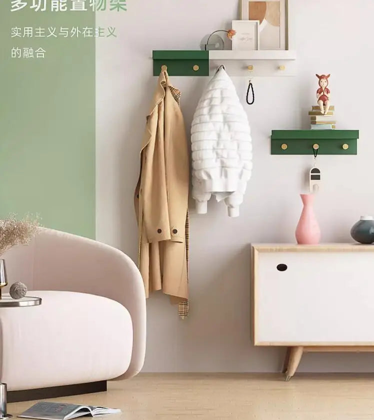 Space-Saving Wooden Coat Rack