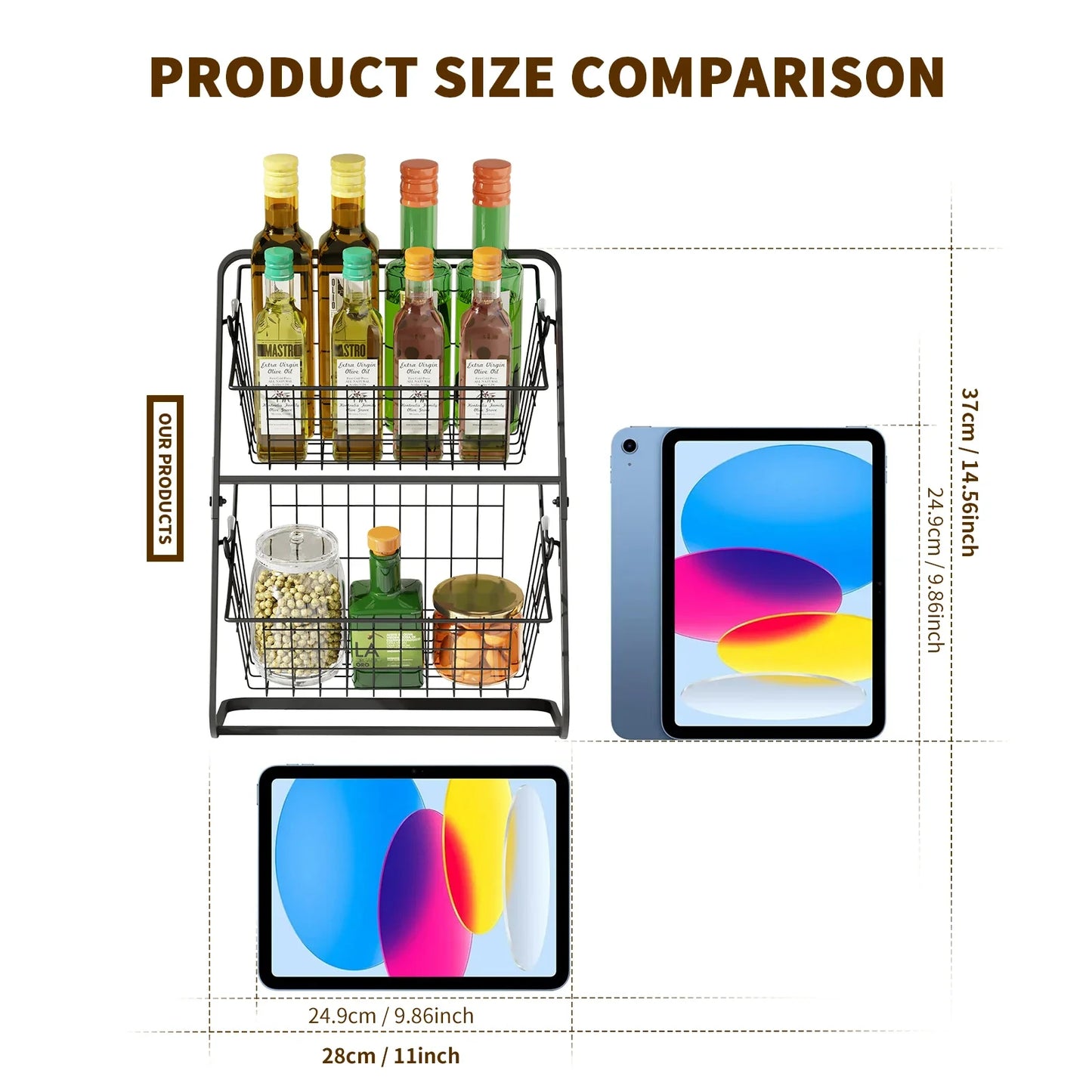 Fruit basket,,vegetable basket,Kitchen countertop storage basket,Wire removable storage rack,Spices and snack racks