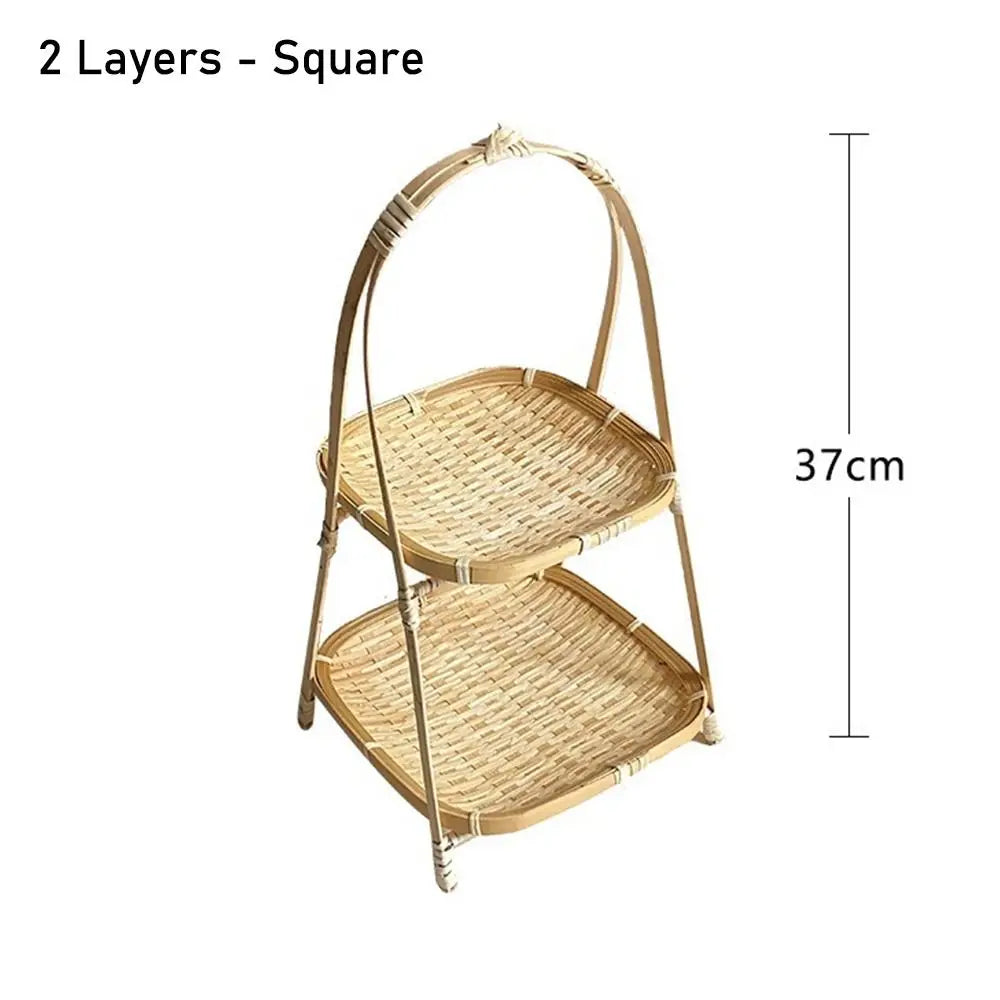 Multi-Layer Bamboo Woven Basket