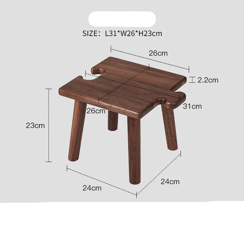 Solid Black Walnut Low Stool