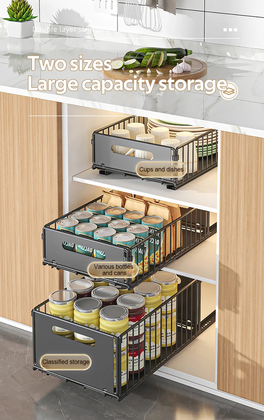Pull-Out Kitchen Cabinet Organizer