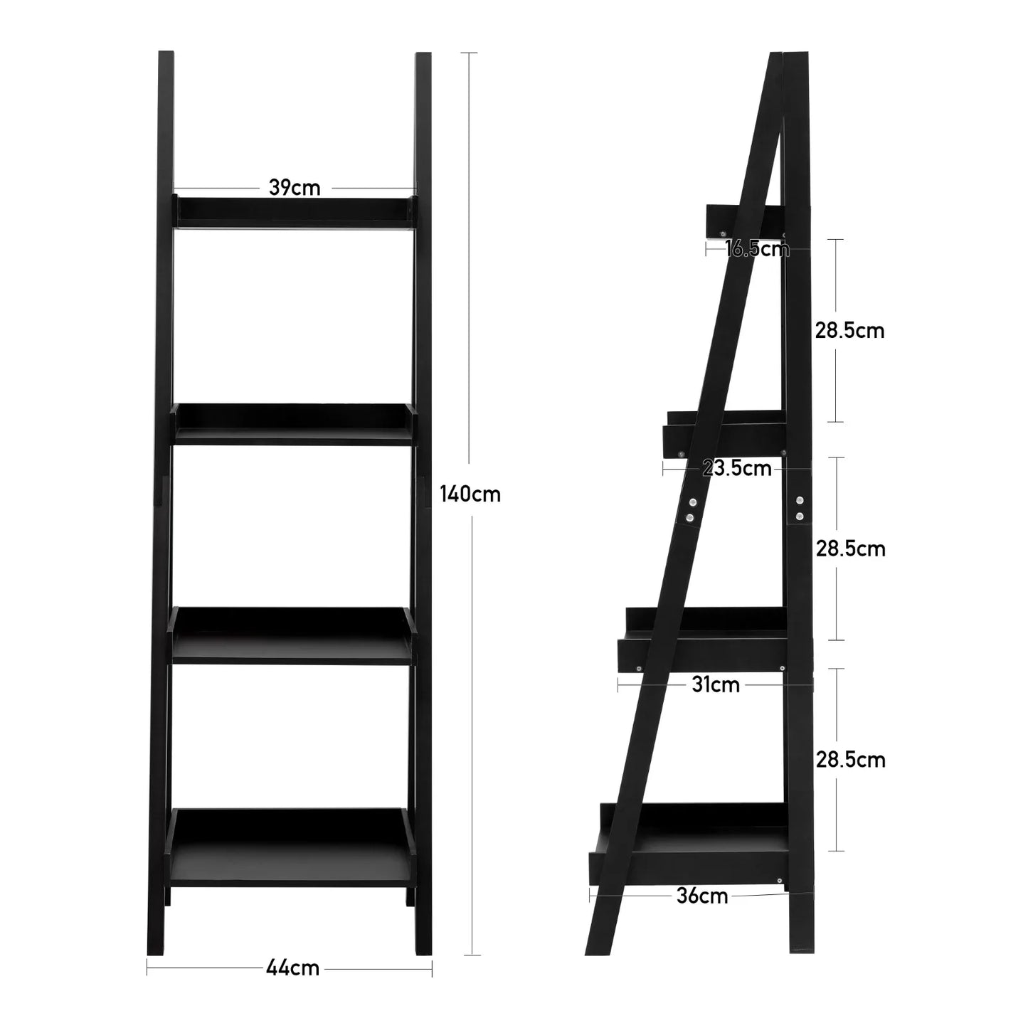 【Breeins】4-Tier Wooden Display Ladder Shelf for Home Storage Organizer Rack Home Decoration For Home Office