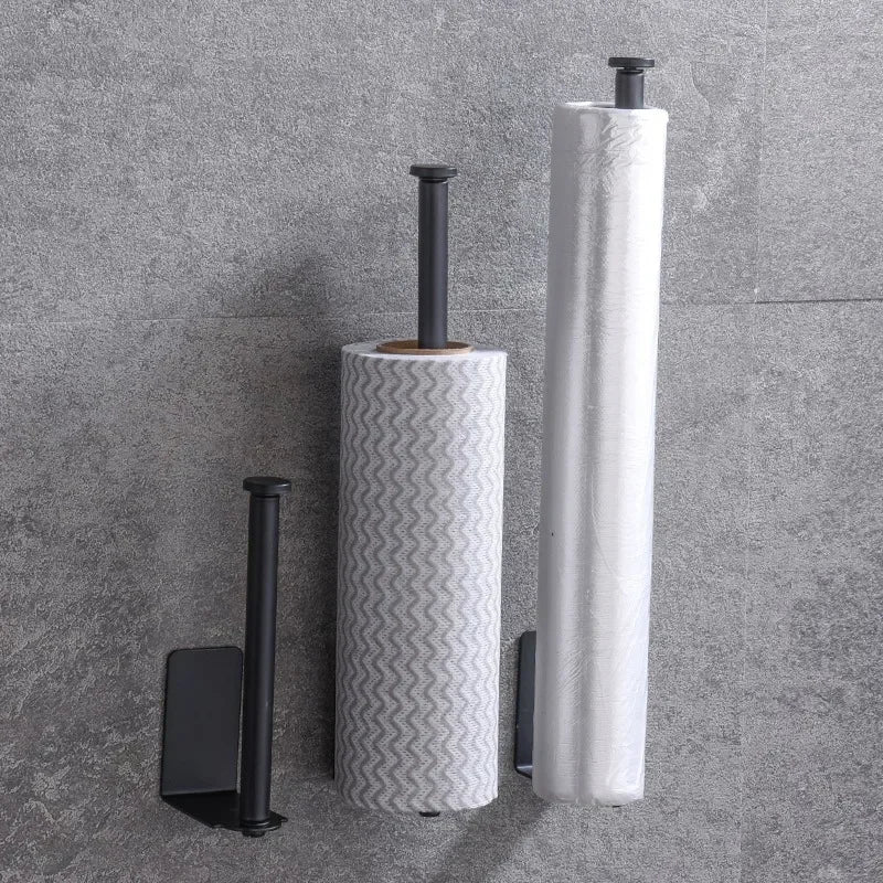Stainless Steel Self-Adhesive Towel & Toilet Roll Holder – No Drills