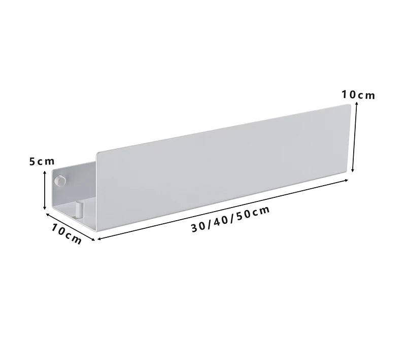 White Aluminium Corner Shower Shelf with Hooks