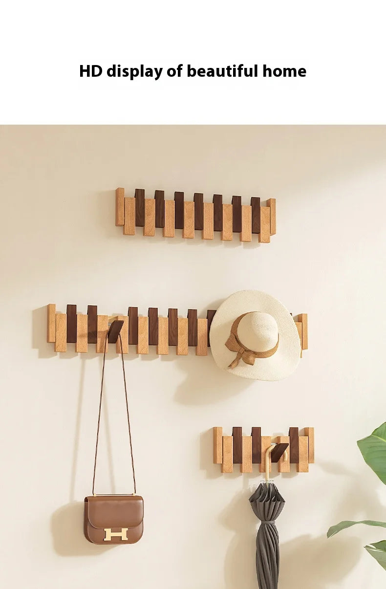 Wooden Piano Key Clothing Hooks