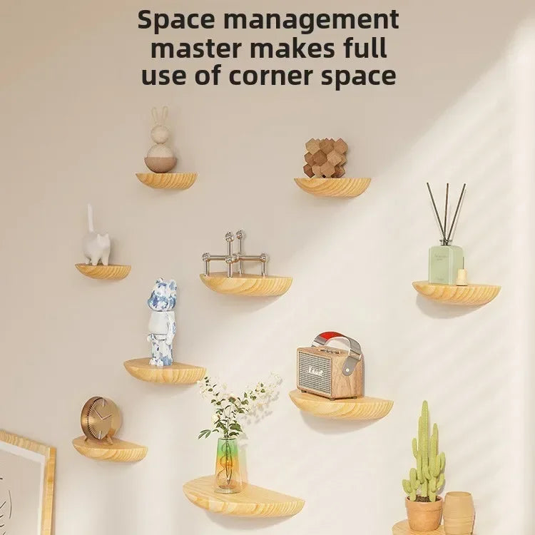 Wall-Mounted Wooden Shelf