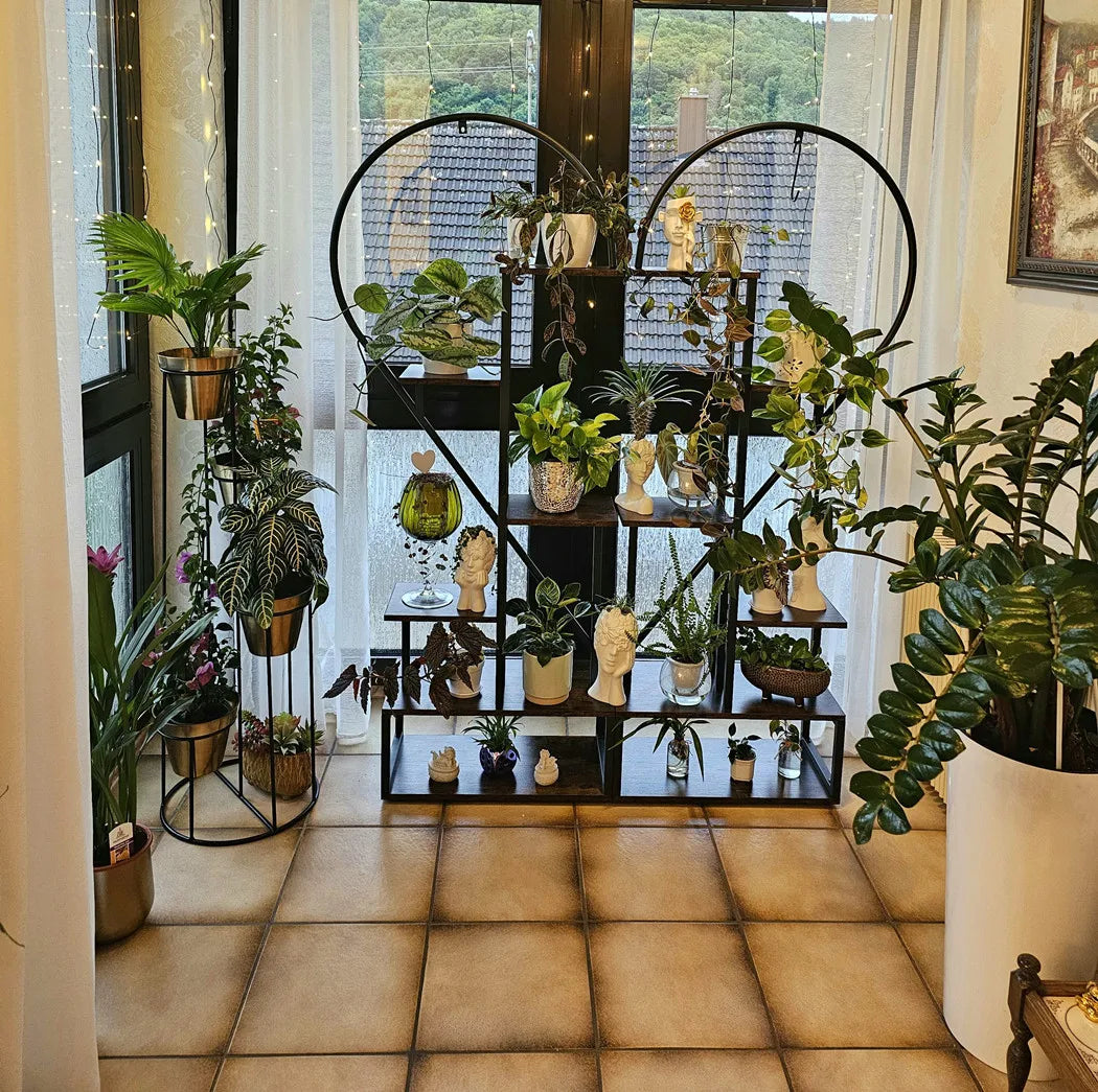 Heart-Shaped Wood & Metal Flower Display