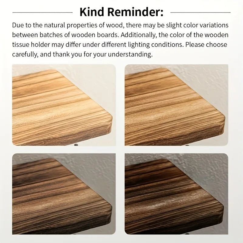Wooden Wall-Mounted Toilet Paper Holder